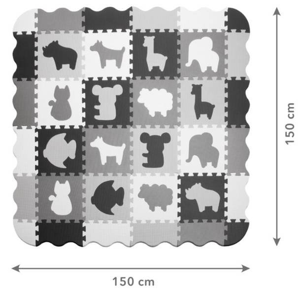 Развивающий коврик Пазл Kidwell Happy Zoo 30x30 см из 36 элементов