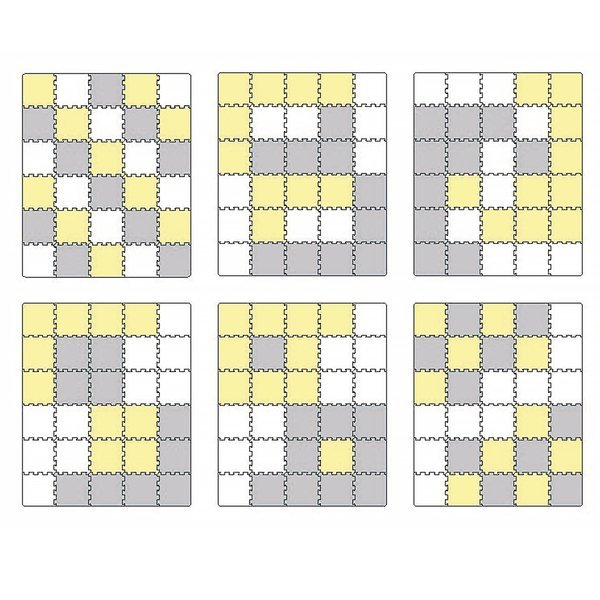 Aktivitātes paklājs Puzzle Kinderkraft Luno Yellow 31x31 cm 30 elementi