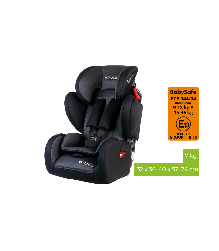 BabySafe Husky Black Bērnu autosēdeklis 9-36 kg