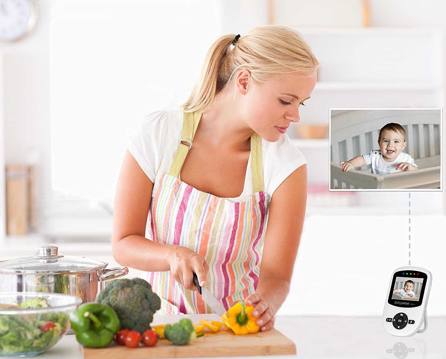 BabySense Video Baby Monitor Z2 Wireless Mobilā video aukle