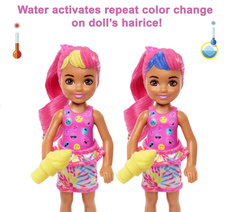 Barbie Color Reveal Chelsea Asst Neon Tie-Dye lelle HCC90