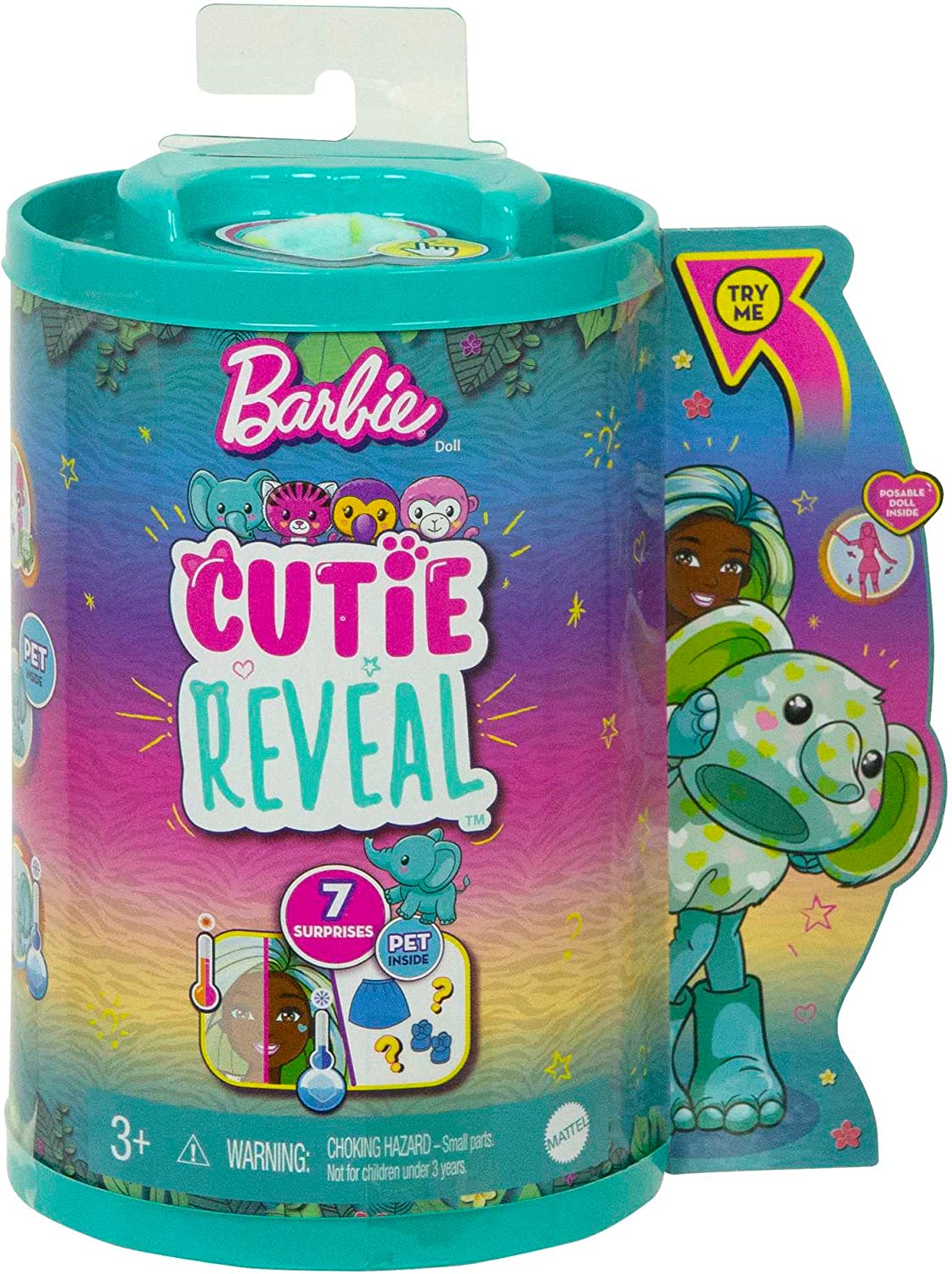 Barbie Cutie Reveal Chelsea Doll Jungle Friends Series Elephant HKR13 Lelle