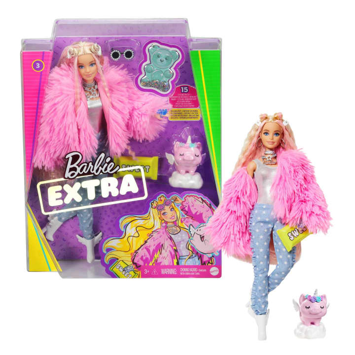 Barbie Extra Doll-Fluffy Pink Jacket кукла GRN28