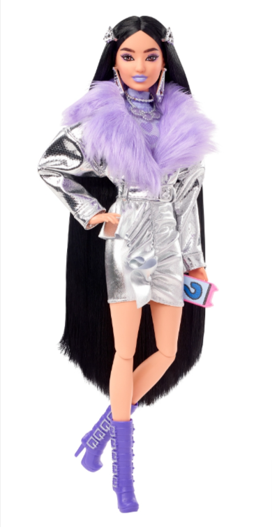 Barbie Extra Doll-Purple Fur Purple Boots кукла HHN07