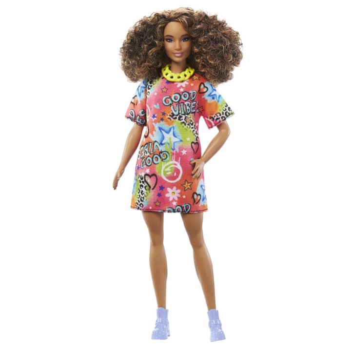 Barbie Fashionistas Doll Asst. Good Vibes T-Shirt Dress HPF77 Lelle