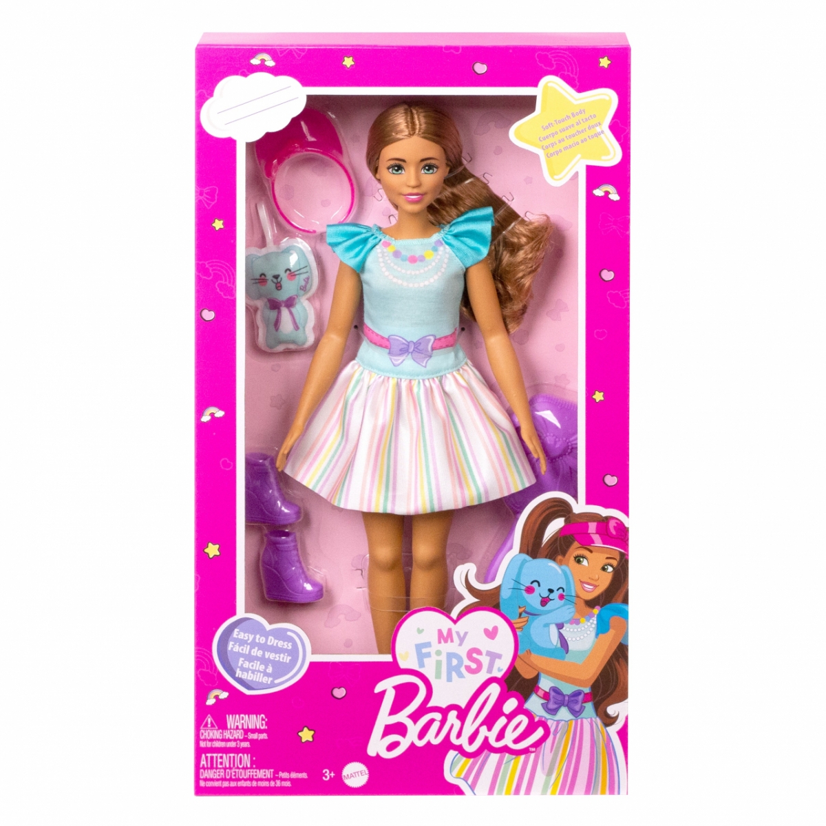 Barbie My First Barbie Brunette with Bunny Kукла HLL21