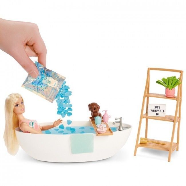 Barbie Soap Confetti Bath Playset кукла с ванной HKT92