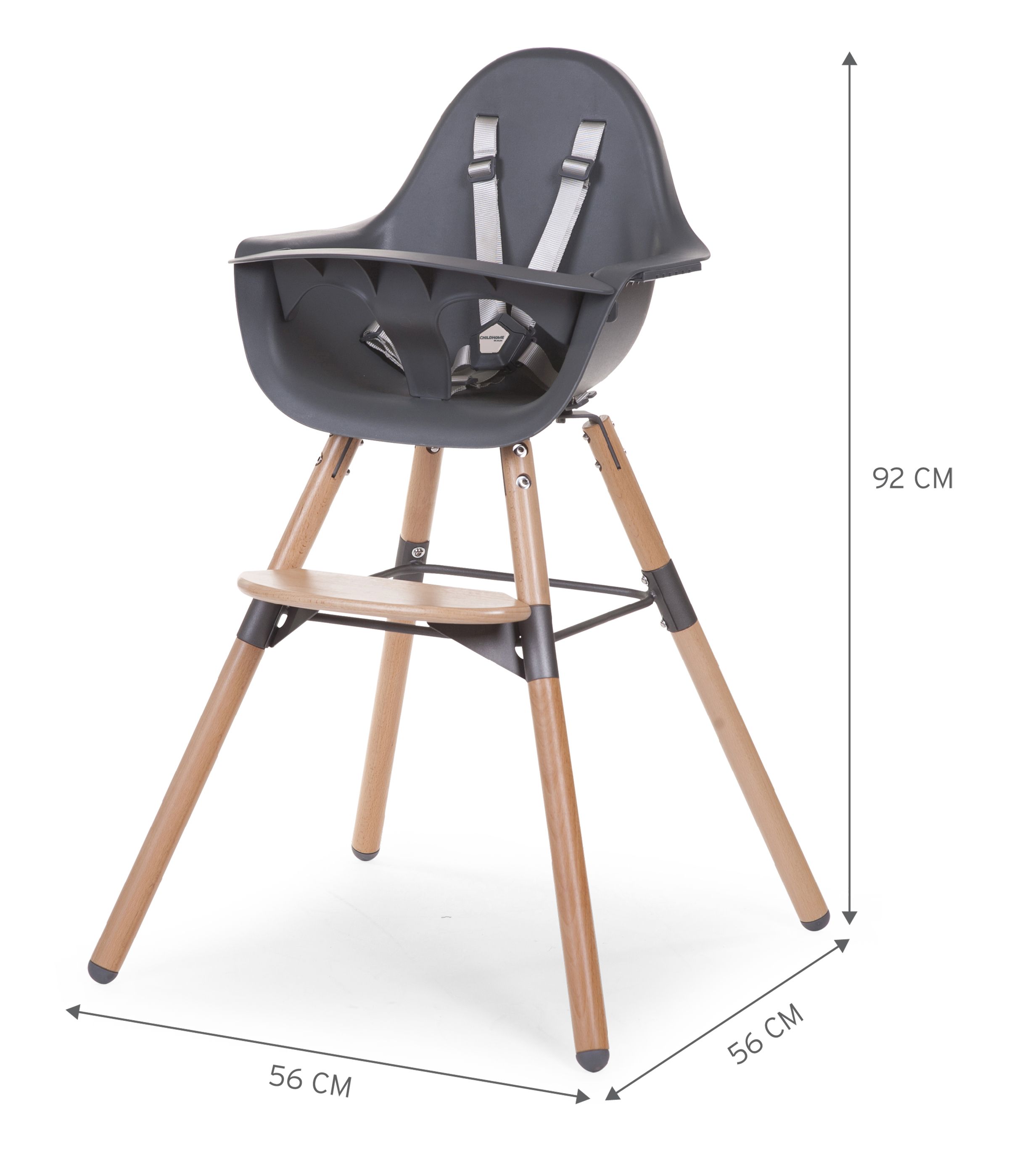 Стульчик для кормления 2in1 Childhome Evolu 2 Natural Anthracite