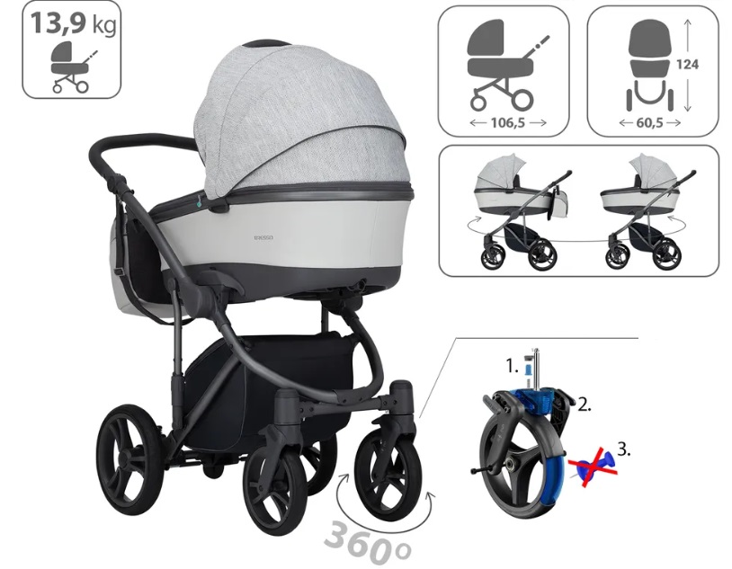 Bebetto Bresso Grey 22 Детская коляска 2в1