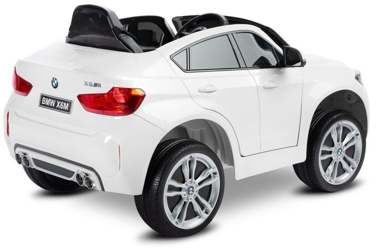 Bērnu elektromobilis ar pulti BMW X6M White Oiled