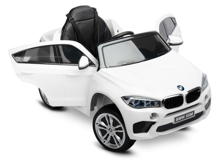 Bērnu elektromobilis ar pulti BMW X6M White Oiled