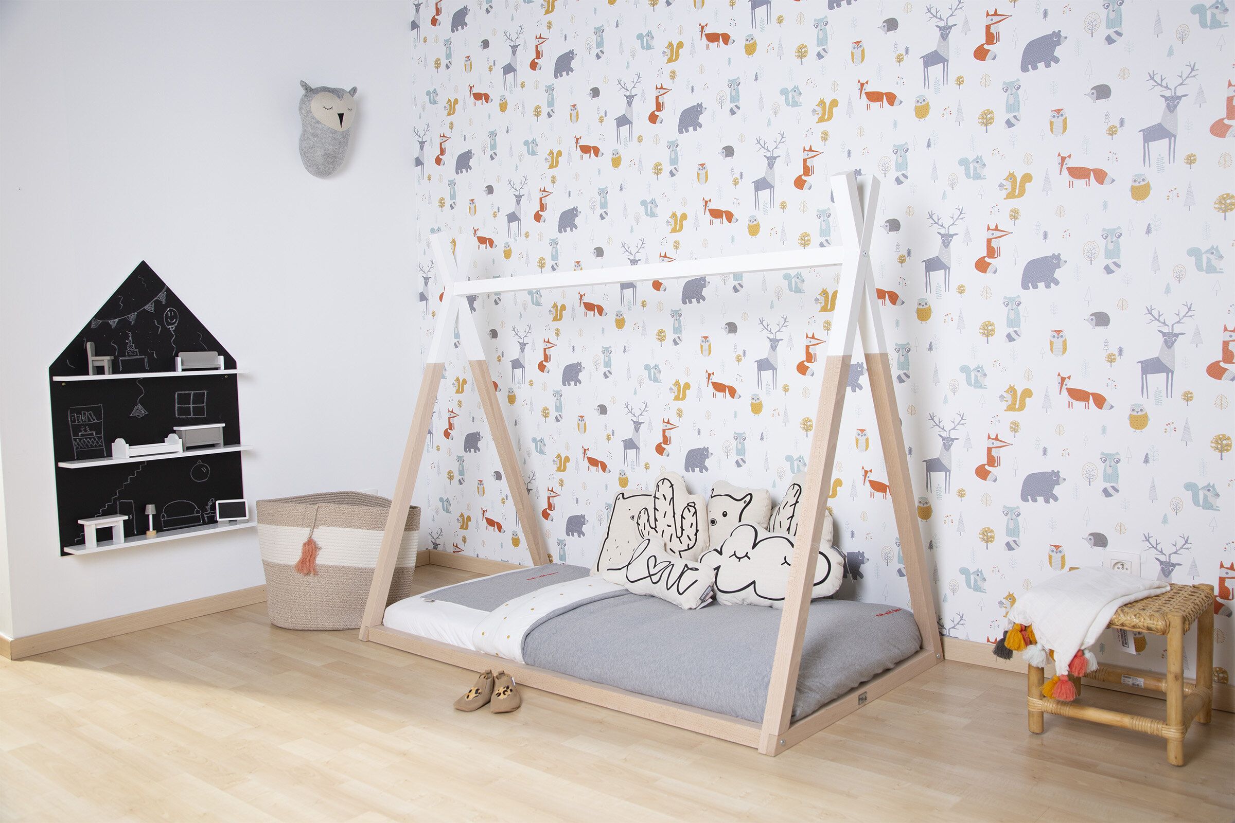 Детская кровать 140x70 см Childhome TIPI COT Natural White