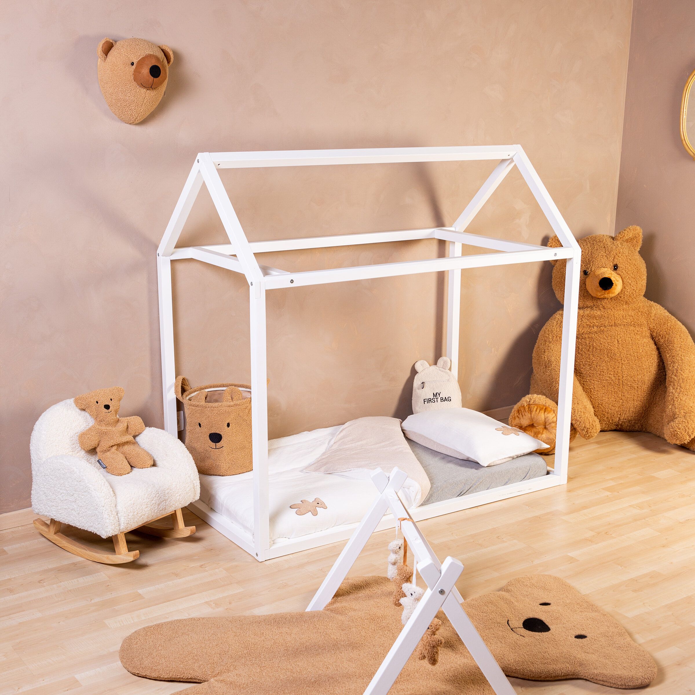 Bērnu Gultas veļas komplekts 100x140 Childhome Teddy Jersey Melange Beige / Muslin