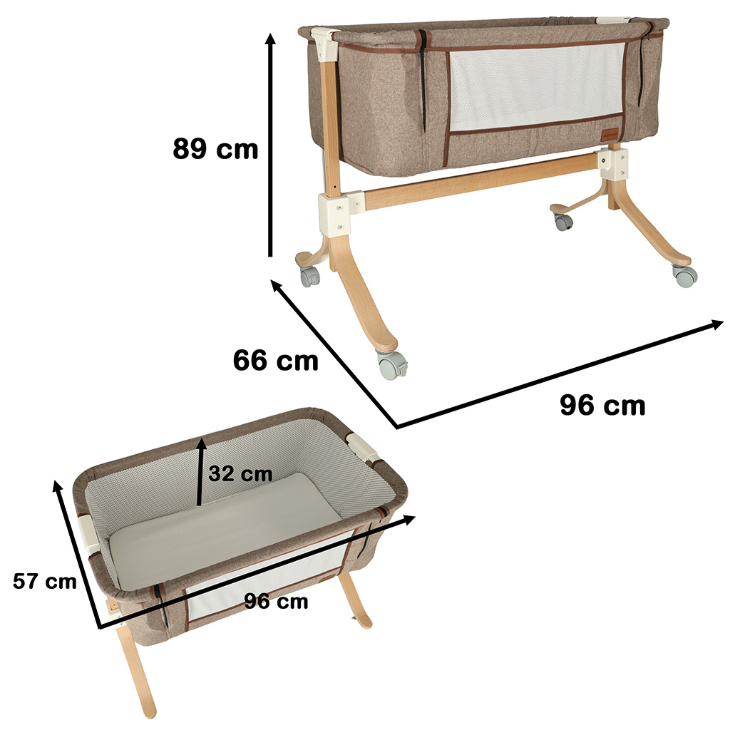 Bērnu gultiņa ar nolaižamu malu EMMA beige KX4623/1