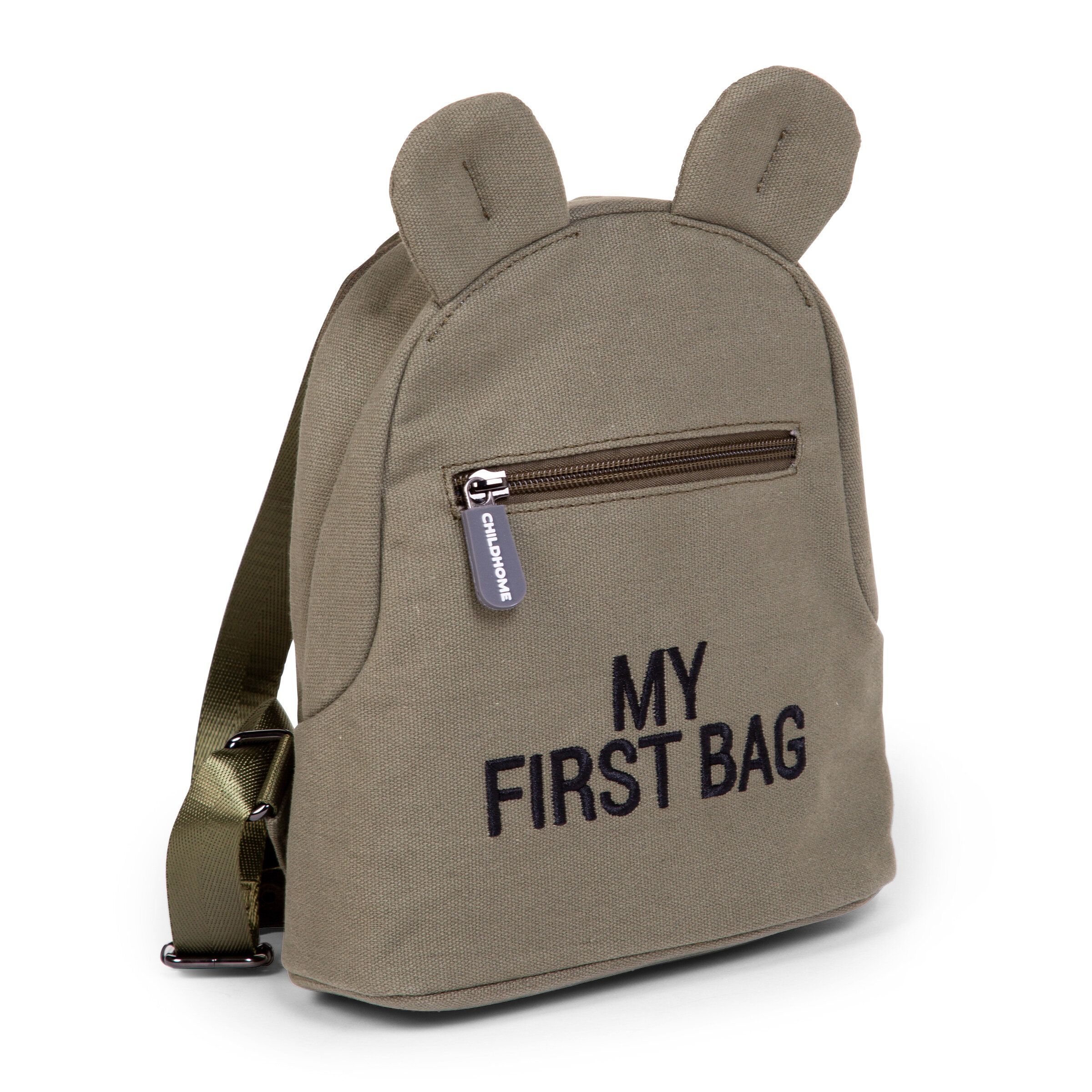 Bērnu mugursoma Childhome My First Bag Canvas Khaki