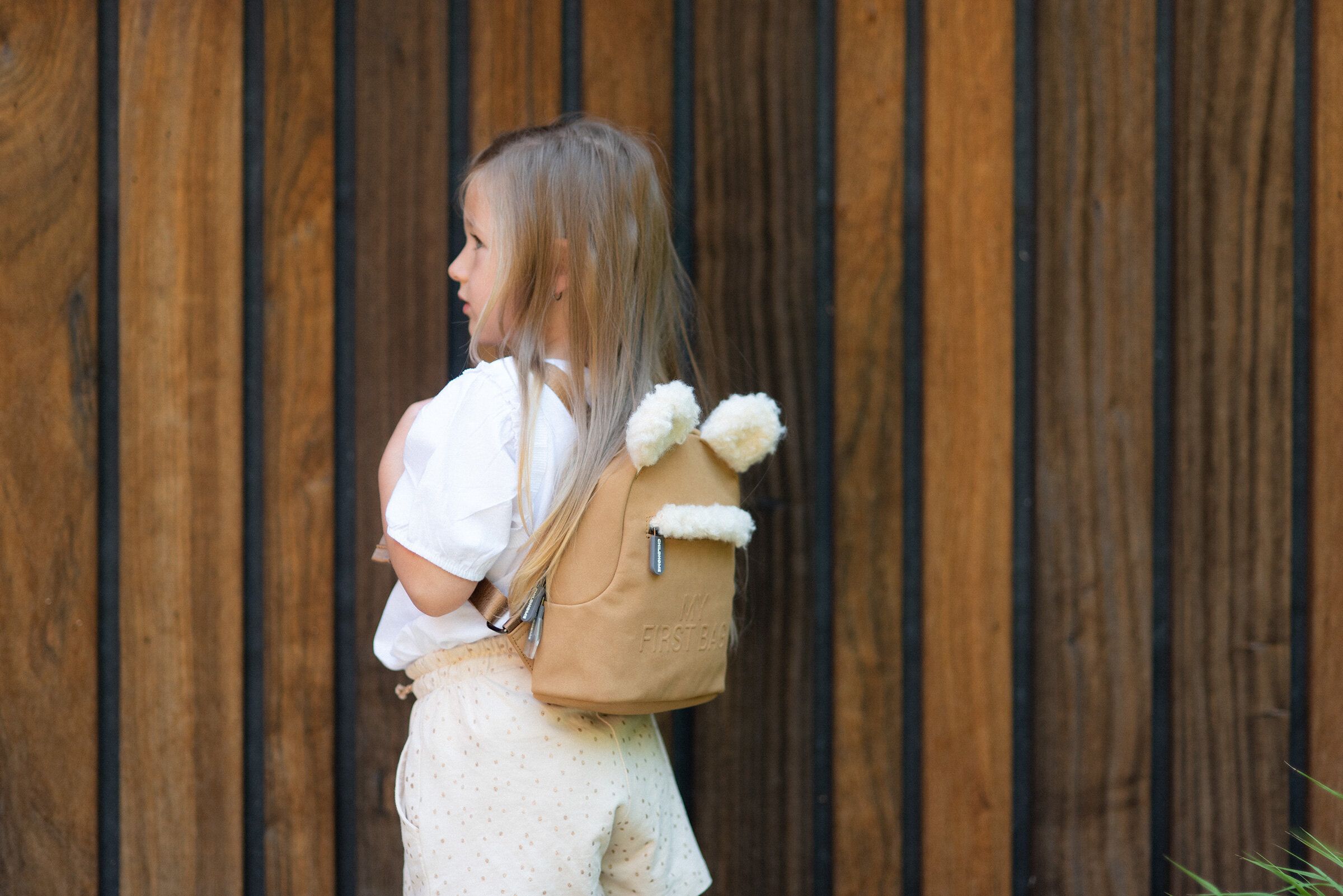 Bērnu mugursoma Zamšāda Childhome My First Bag Suede look