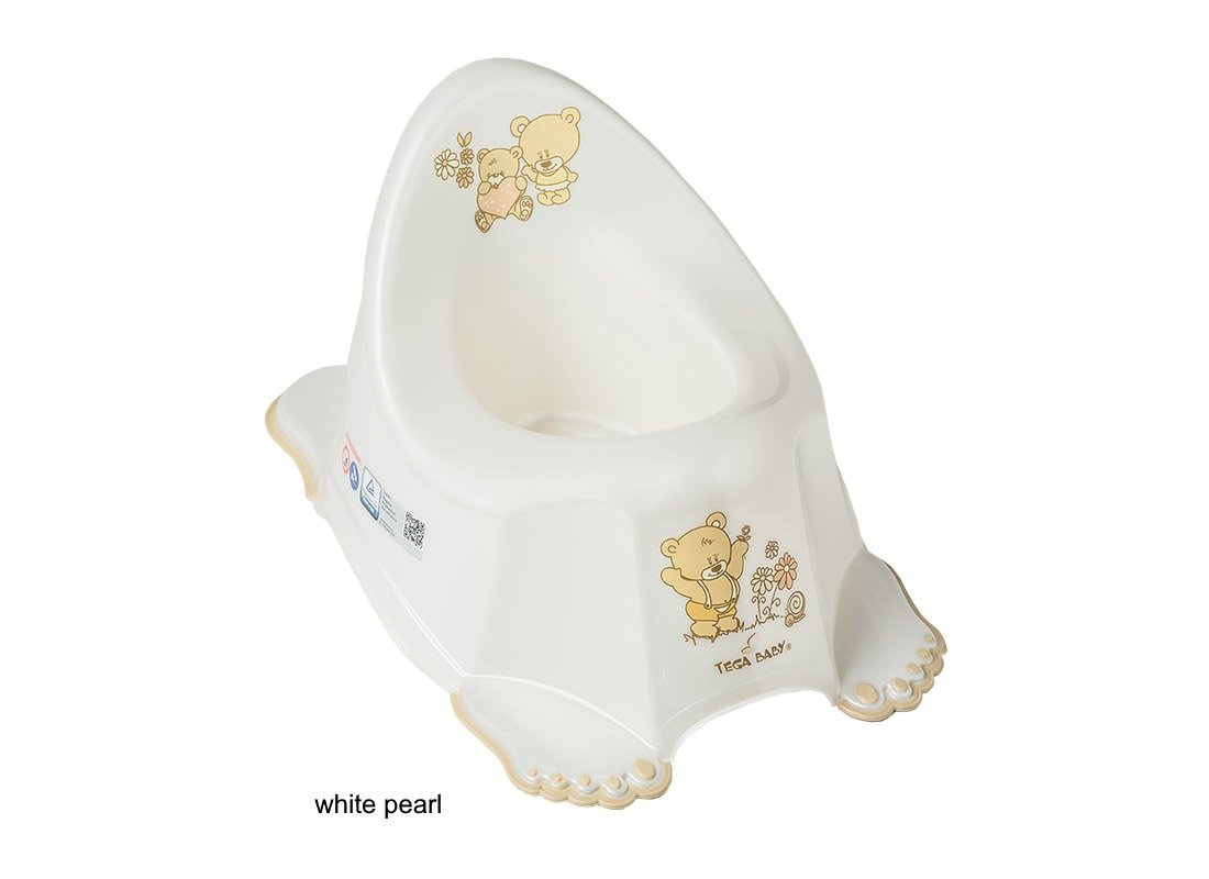 Bērnu podiņš anatomiskais TegaBaby BEAR white pearl MS-013