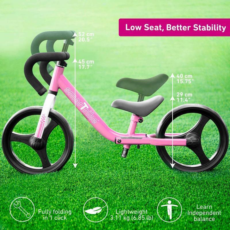 Детский складной велосипед/бегунок Smart Trike Balance Bike Pink