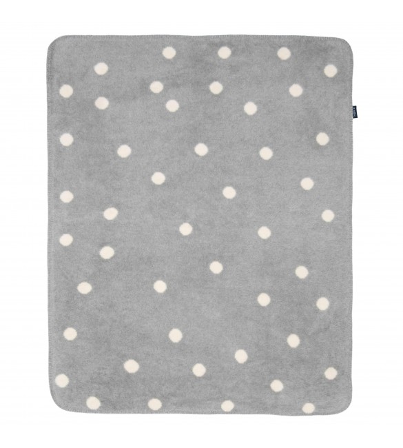 Bērnu sedziņa - plediņš 150 x 100 cm 100% kokvilna Womar GREY/WHITE SPOTS KB-024