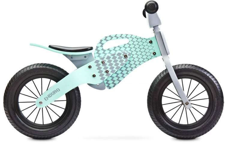 Детский велосипед/бегунок с деревянной рамой Caretero Toyz Enduro Mint