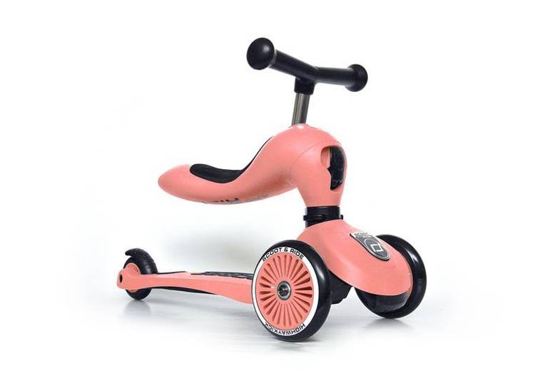 Bērnu skrejritenis ar sēdekli Scootandride Highwaykick 2in1 Peach