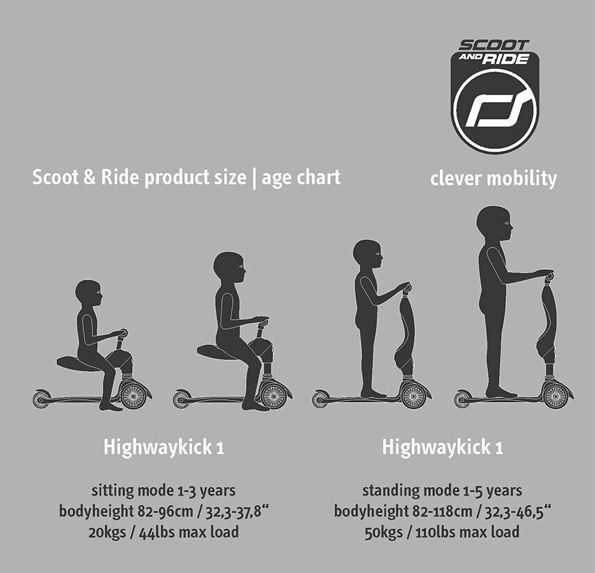 Bērnu skrejritenis ar sēdekli Scootandride Highwaykick 2in1 Steel