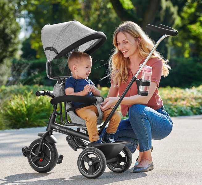 Детский трехколесный велосипед Kinderkraft Freeway Grey Melange 3 в 1