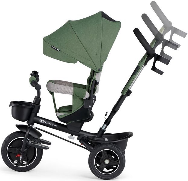 Детский трехколесный велосипед Kinderkraft Spinstep 5in1 Platinum green