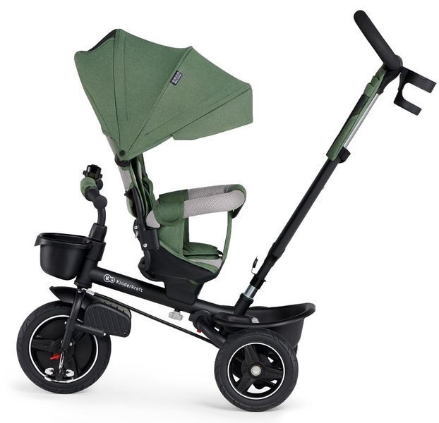 Детский трехколесный велосипед Kinderkraft Spinstep 5in1 Platinum green