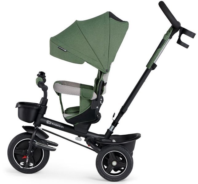 Детский трехколесный велосипед Kinderkraft Spinstep 5in1 Platinum green