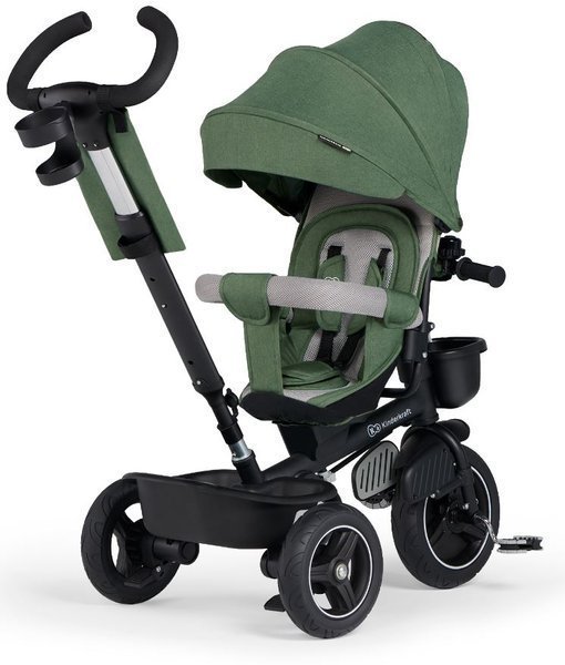 Детский трехколесный велосипед Kinderkraft Spinstep 5in1 Platinum green