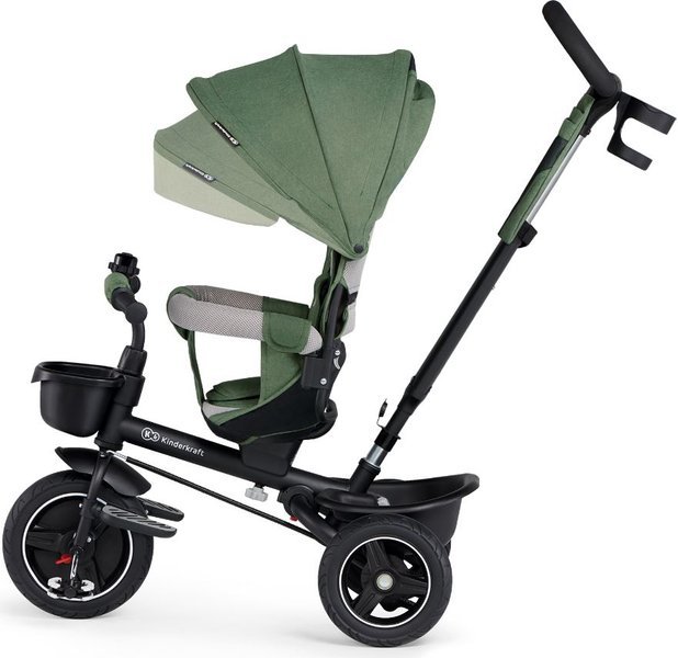 Детский трехколесный велосипед Kinderkraft Spinstep 5in1 Platinum green