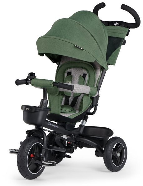 Детский трехколесный велосипед Kinderkraft Spinstep 5in1 Platinum green