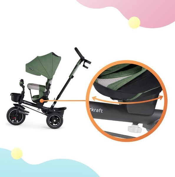 Детский трехколесный велосипед Kinderkraft Spinstep 5in1 Platinum green