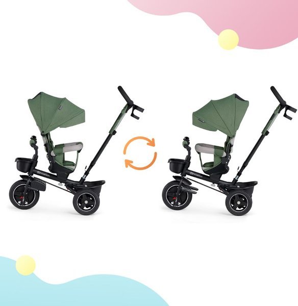 Детский трехколесный велосипед Kinderkraft Spinstep 5in1 Platinum green