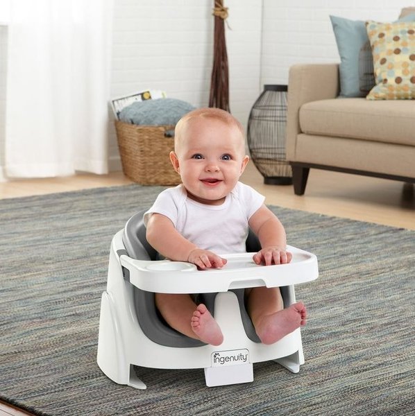 Bright Starts Baby Base 2in1 Ingenuity Grey Cтульчик для кормления Бустер