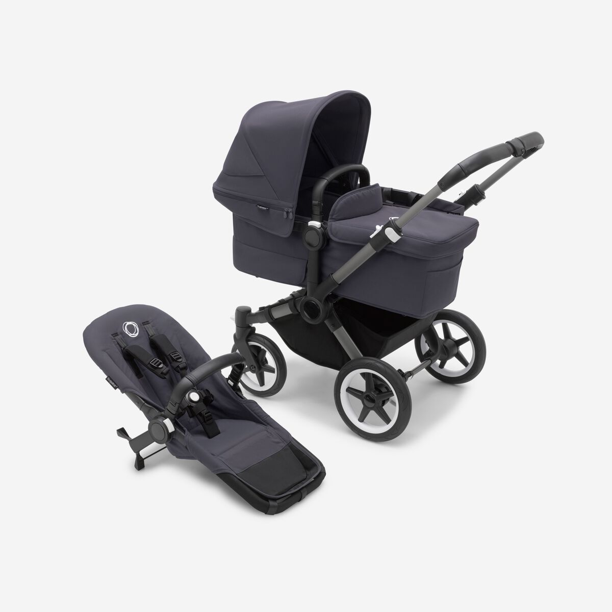 Bugaboo Donkey 5 Mono Stormy Blue Graphite frame Детская коляска Трансформер 2в1