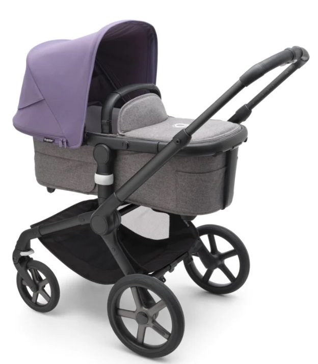 Bugaboo Fox 5 Grey Melange Детская коляска 2в1 Black Pама + Kапюшон Astro Purple