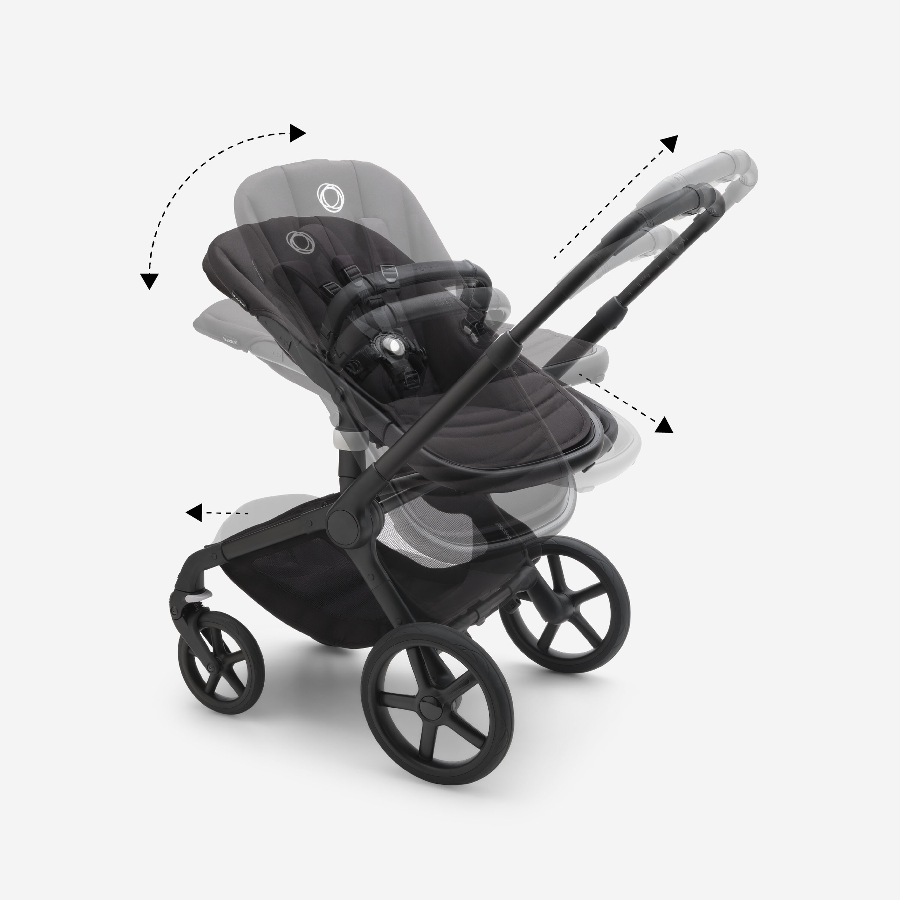 Bugaboo Fox 5 Grey Melange Bērnu rati 2in1 Grafīta rāmis + Jumts Breezy Sandy Pink