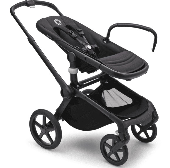 Bugaboo Fox 5 Grey Melange Детская коляска 2в1 Черная рама + Крыша Breezy Misty grey