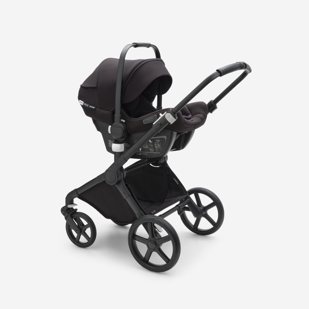 Bugaboo Fox 5 Grey Melange Детская коляска 2в1 Черная рама + Крыша Breezy Misty grey