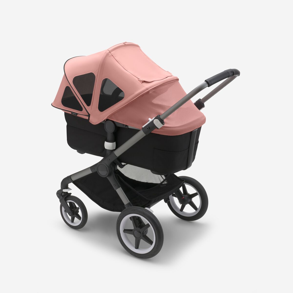 Bugaboo Fox 5 Grey Melange Детская коляска 2в1 Черная рама + Крыша Breezy Misty grey