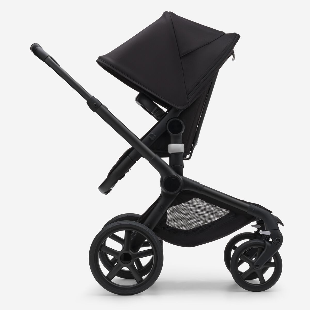 Bugaboo Fox 5 Grey Melange Детская коляска 2в1 Black Pама + Kапюшон Черный