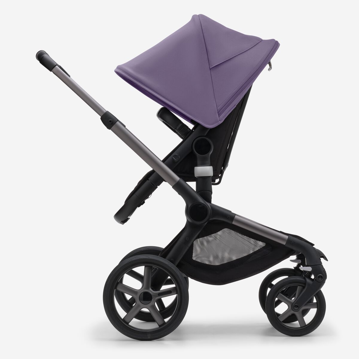 Bugaboo Fox 5 Midnight black Детская коляска 2в1 Графитовая рама + Kапюшон Astro Purple