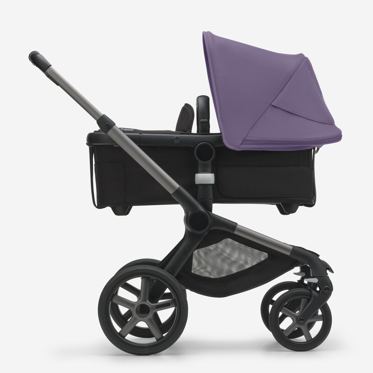 Bugaboo Fox 5 Midnight black Детская коляска 2в1 Графитовая рама + Kапюшон Astro Purple