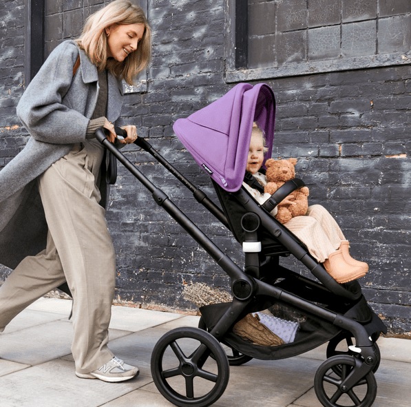 Bugaboo Fox 5 Midnight black Детская коляска 2в1 Графитовая рама + Kапюшон Breezy V2 Morning Pink