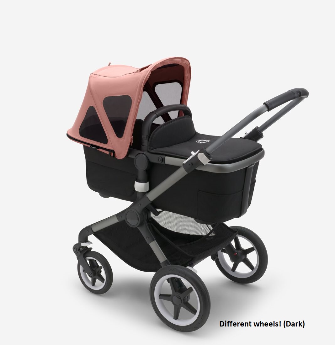 Bugaboo Fox 5 Midnight black Детская коляска 2в1 Графитовая рама + Kапюшон Breezy V2 Morning Pink