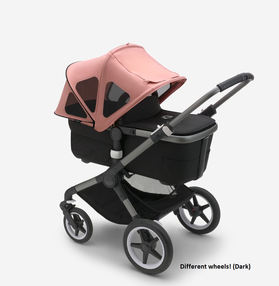 Bugaboo Fox 5 Midnight black Детская коляска 2в1 Графитовая рама + Kапюшон Breezy V2 Morning Pink