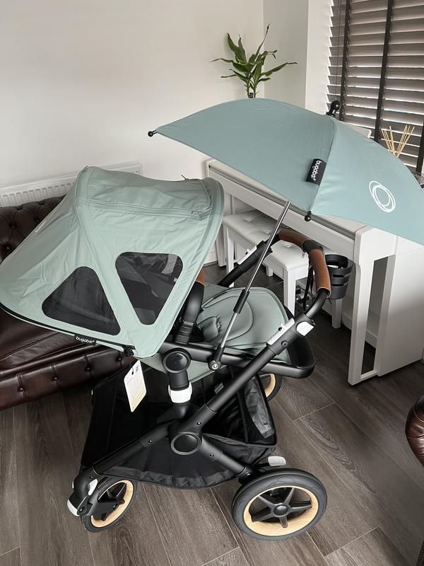 Bugaboo Fox 5 Midnight black Bērnu rati 2in1 Grafīta rāmis + Jumts Breezy V2 Sandy Pink