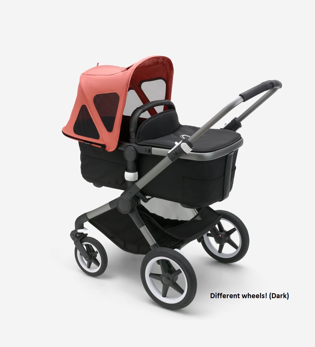 Bugaboo Fox 5 Midnight black Детская коляска 2в1 Графитовая рама + Kапюшон Breezy V2 Sunrise Red